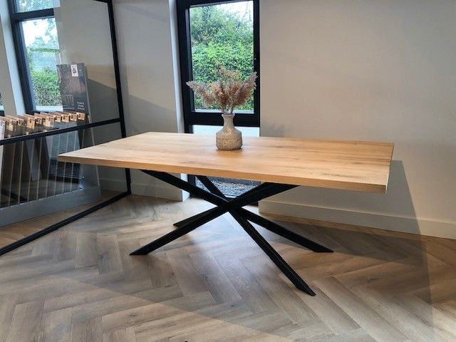 Eiken rechthoekige tafel Spider