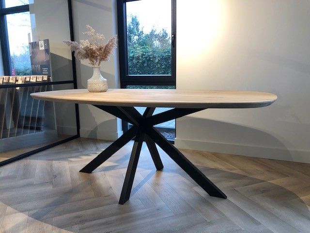 Eiken Deens Ovaal Tafel Matrix Ass 8x4 cm