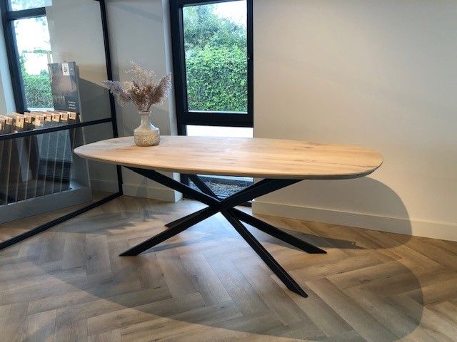 Eiken Deens Ovaal Tafel Spider